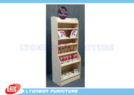 White Natural Pine Wooden Display Stands Multi Layers For Shopping center